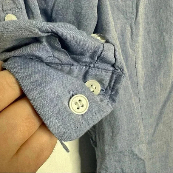 H&M Tunic Shirt Collared Blue Size 8 - Picture 7 of 16